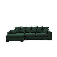 ECKSOFA Mit Schlaffunktion Und Bettkasten Couch L-form Gabon Stoff Riviera Links Grün - Grün, Holz (155/285cm) - Kaiser Möbel