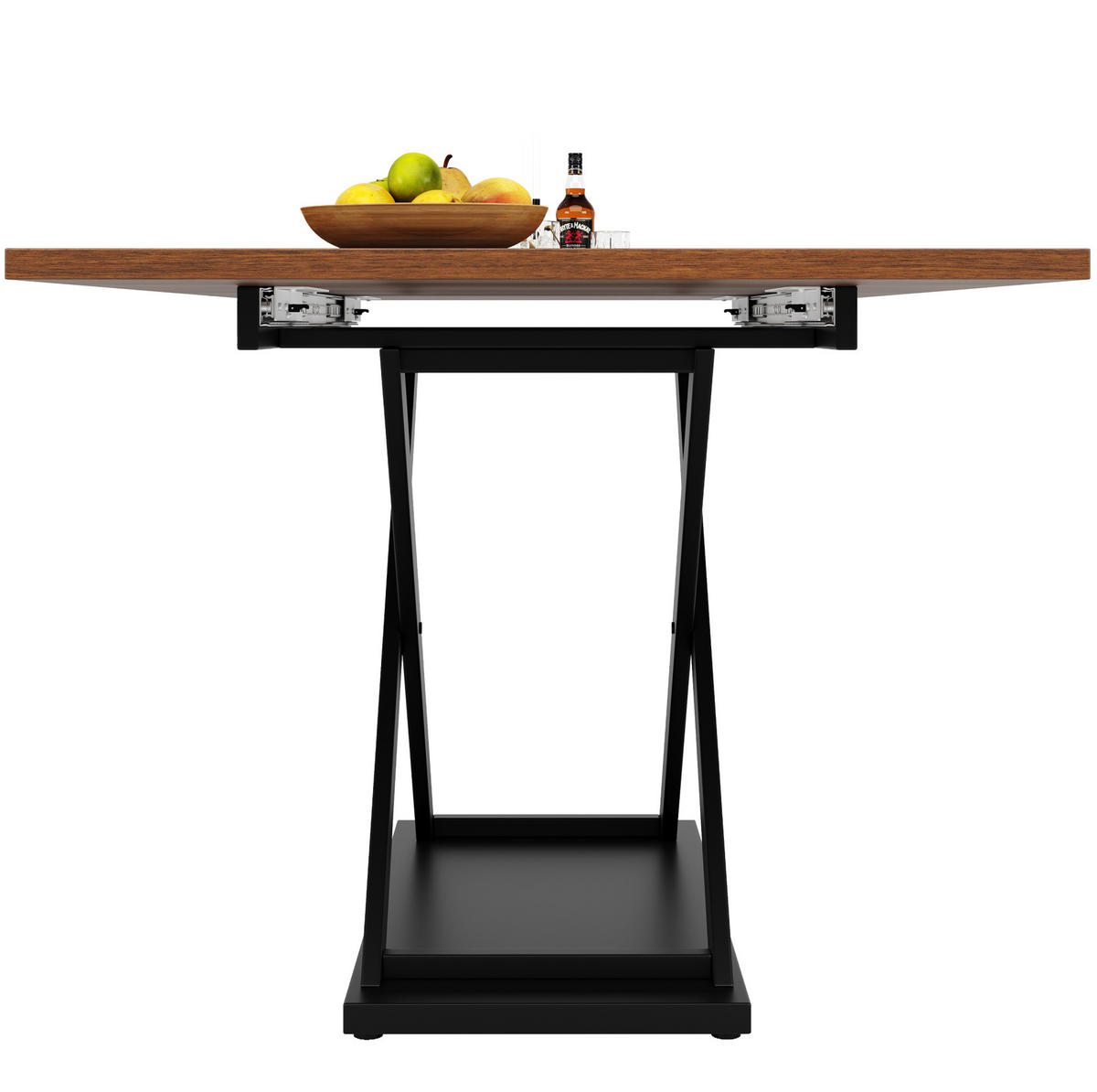 ESSTISCH 120-160/80/75 cm in Walnussfarben mit Ausziehfunktion und Kreuzgestell - Walnussfarben, Holzwerkstoff (160/80/75cm) - Flora Grace