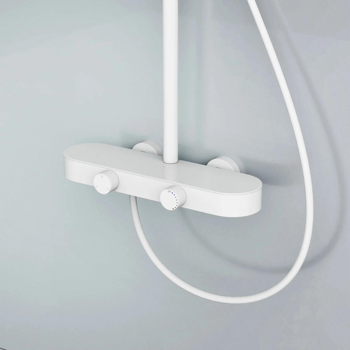 DUSCHGARNITUR Rea Creo White - Weiß, Metall (15.5/128/37cm) - REA