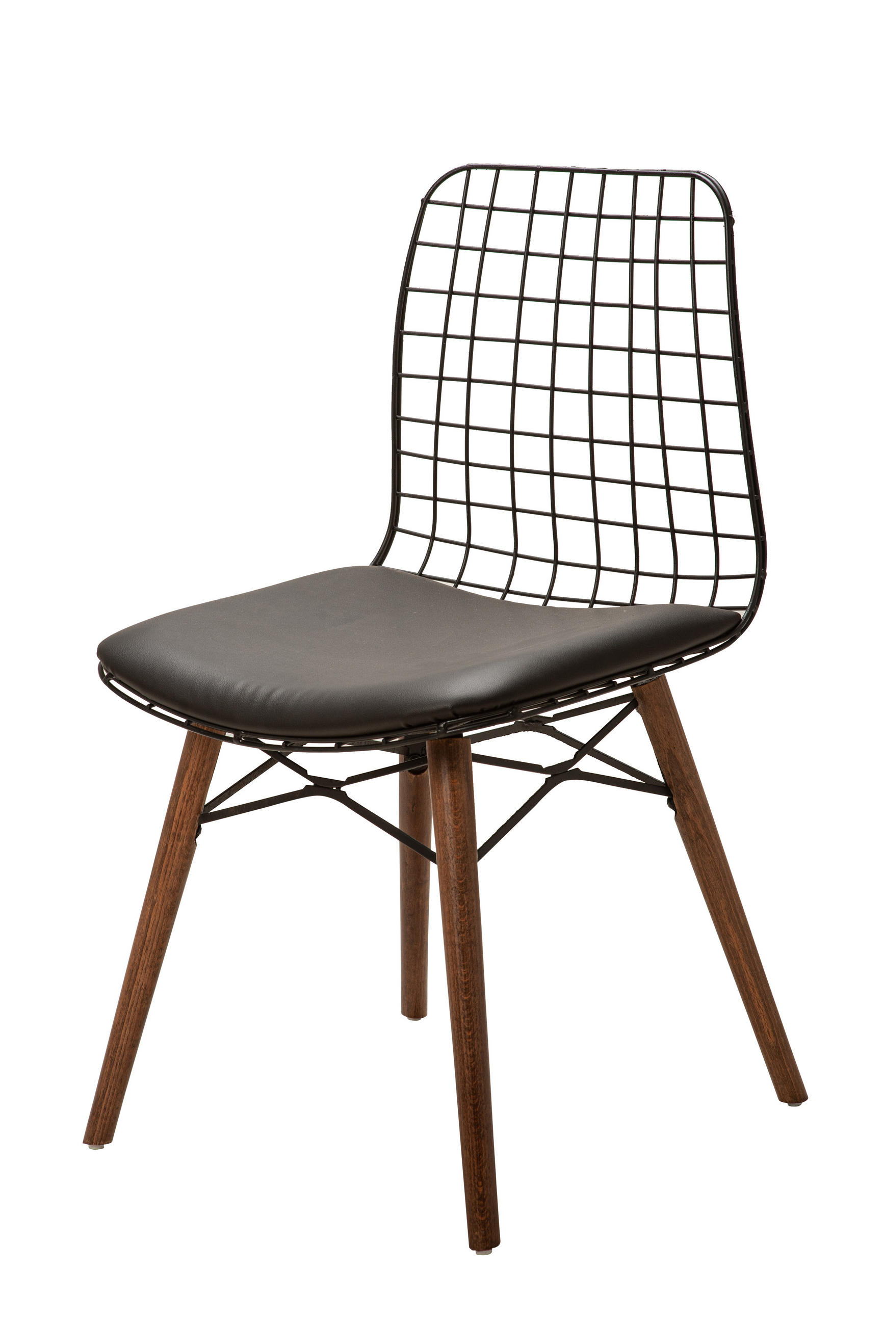 STUHL SHEFFIELD mit Metallgestellt - Schwarz, Leder/Metall (43/78/46cm) - Stuhlmann