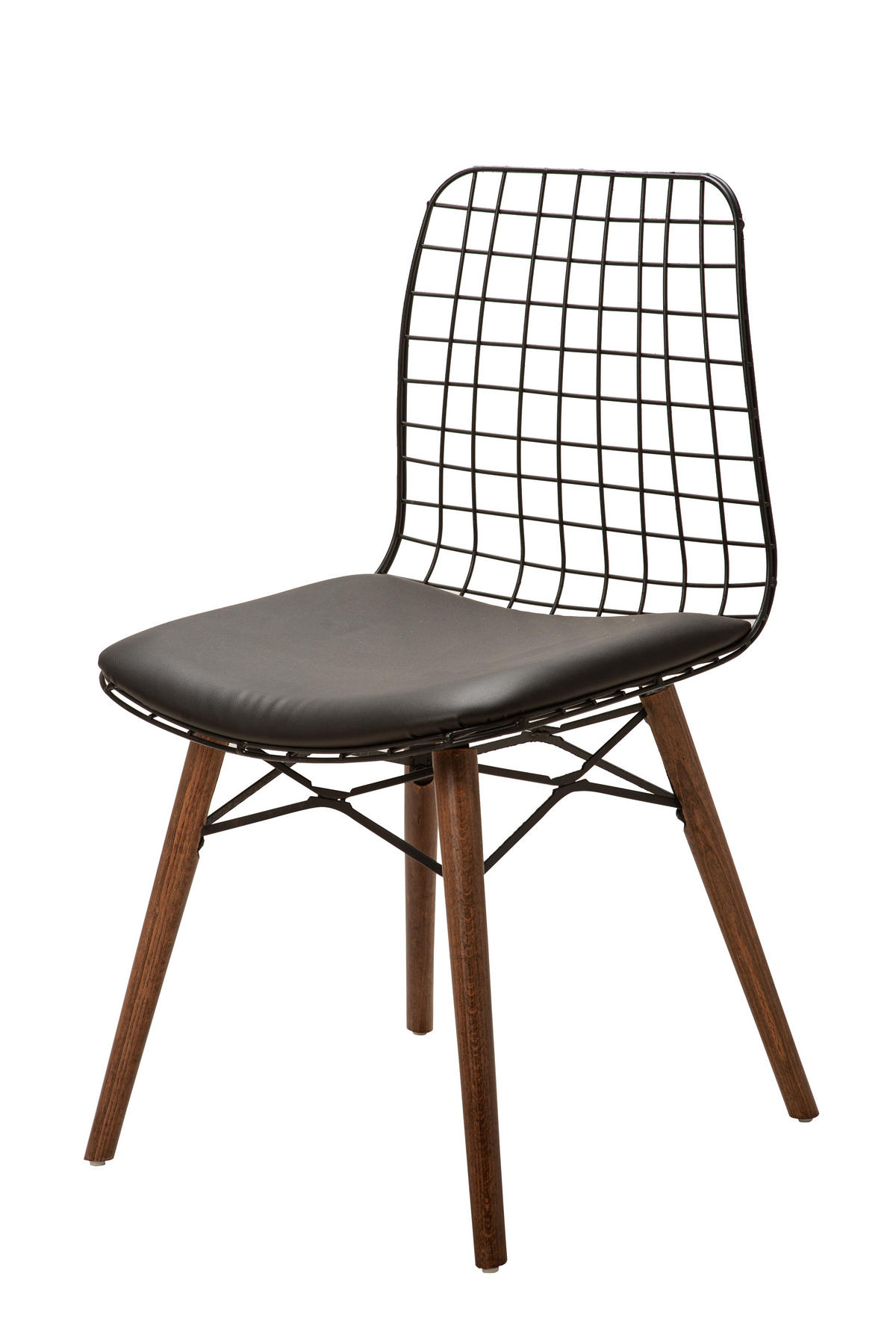 STUHL SHEFFIELD mit Metallgestellt - Schwarz, Leder/Metall (43/78/46cm) - Stuhlmann