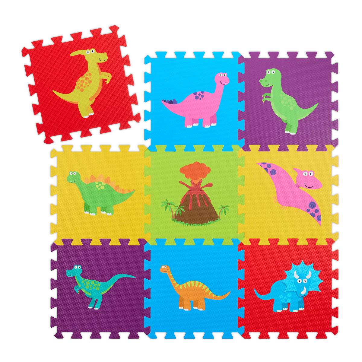 9TLG.PUZZLEMATTE - Multicolor, Textil (30/30cm) - Relaxdays