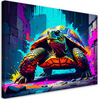 LEINWANDBILD Bunte Schildkröte Abstrakt 120x80cm - Multicolor, Textil (120/80cm) - Feeby