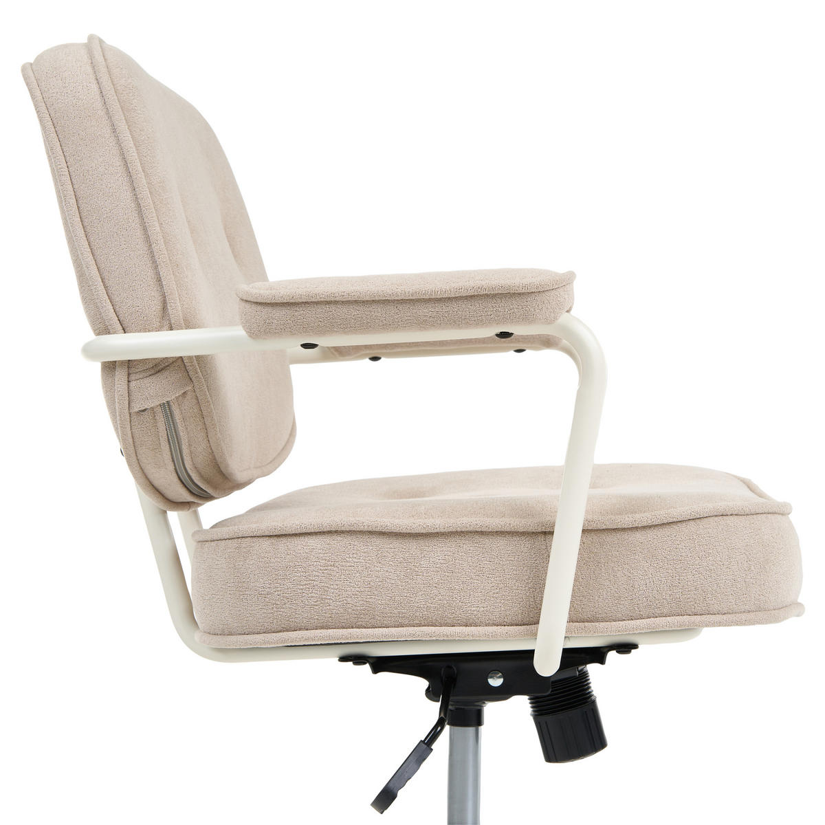 SCAUN DE BIROU bouclé bej deschis Paramus - bej, material plastic (60/81/65cm) - Beliani