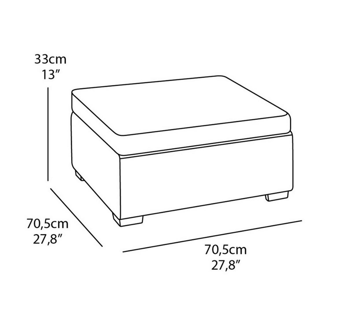 HOCKER Salta braun mit Sunbrella Kissen - Braun, Kunststoff (71/190/12cm) - Allibert