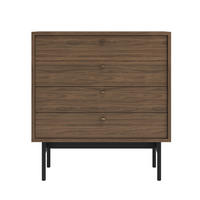 KOMMODE Olar Holzoptik Carini Nussbaum 85,5 cm - Goldfarben/Schwarz, Holzwerkstoff/Metall (85.5/91.9/38cm) - Selsey