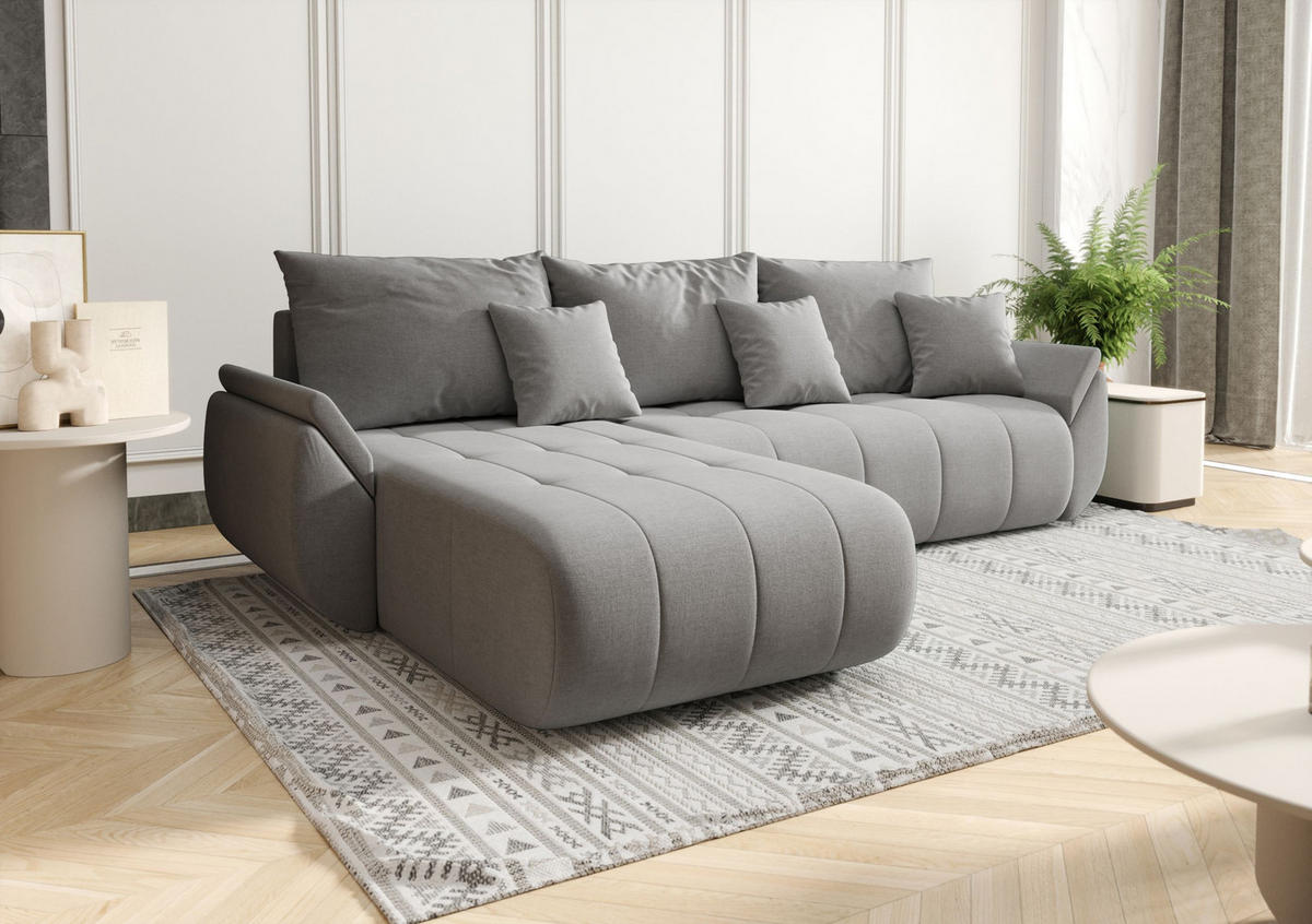ECKSOFA mit Schlaffunktion TOKYO L Wind 11 - Beige/Hellgrau, Textil (280/185cm) - Bedante