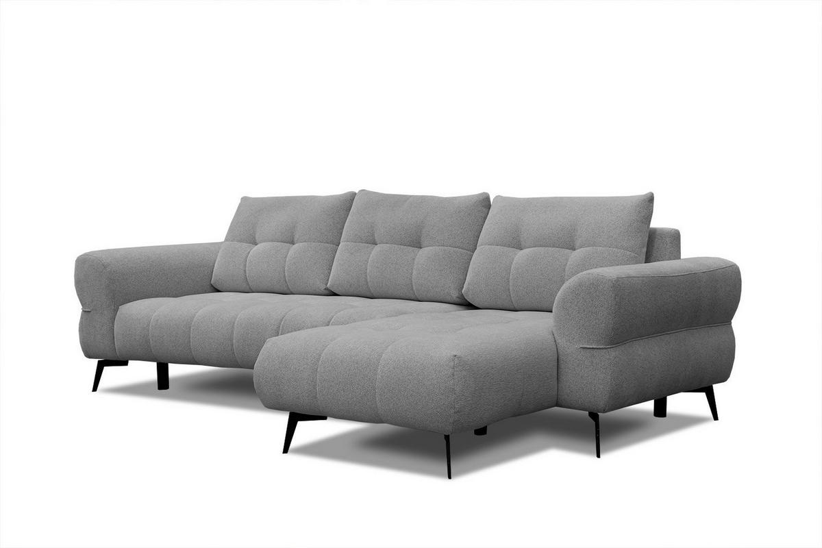 ECKSOFA SALVINI 4-Sitzer, grau - Schwarz/Grau, Holzwerkstoff/Textil (292/158cm) - Courtois Laville