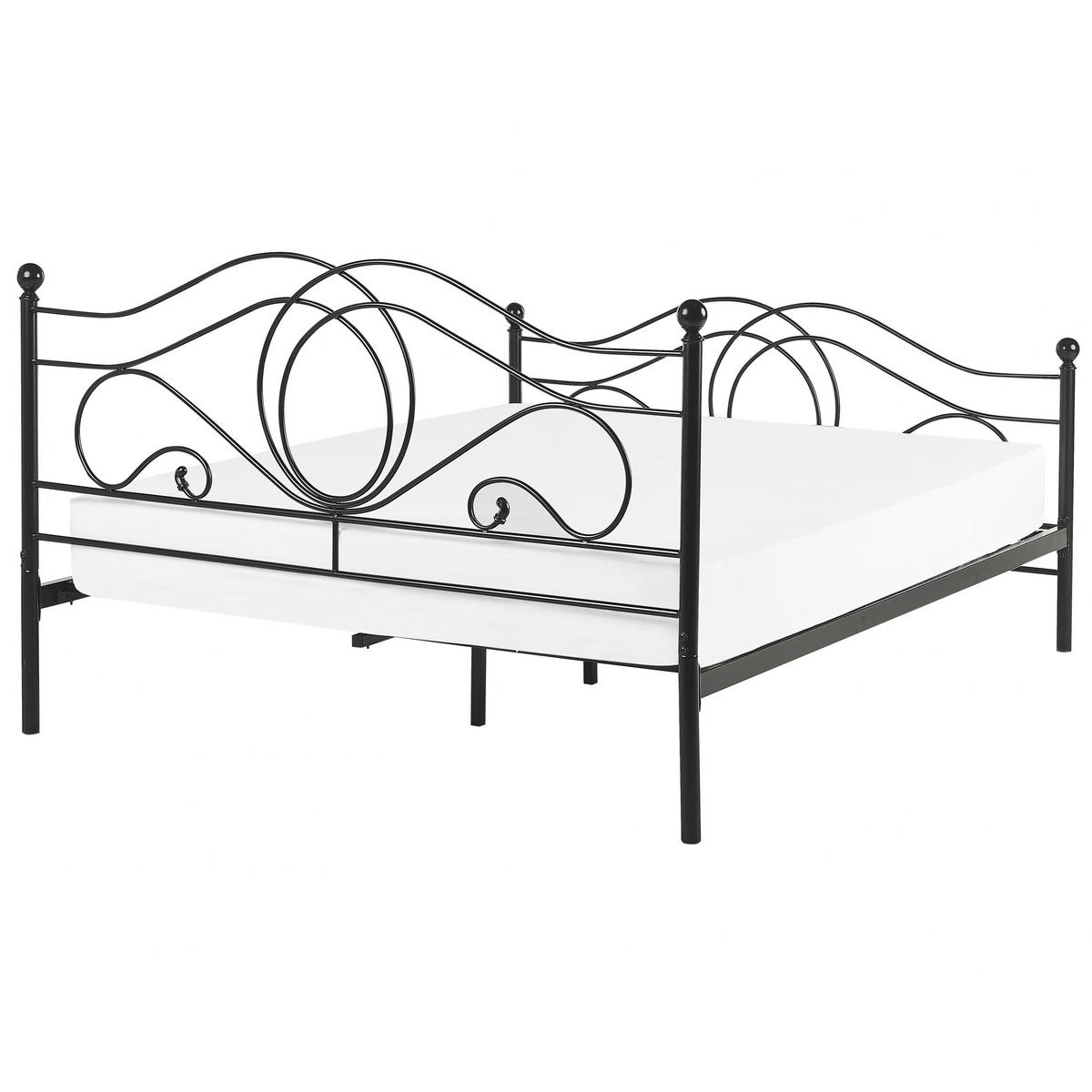 METALLBETT 140/200cm Schwarz Lyra - Schwarz, Metall (140/200cm) - Beliani