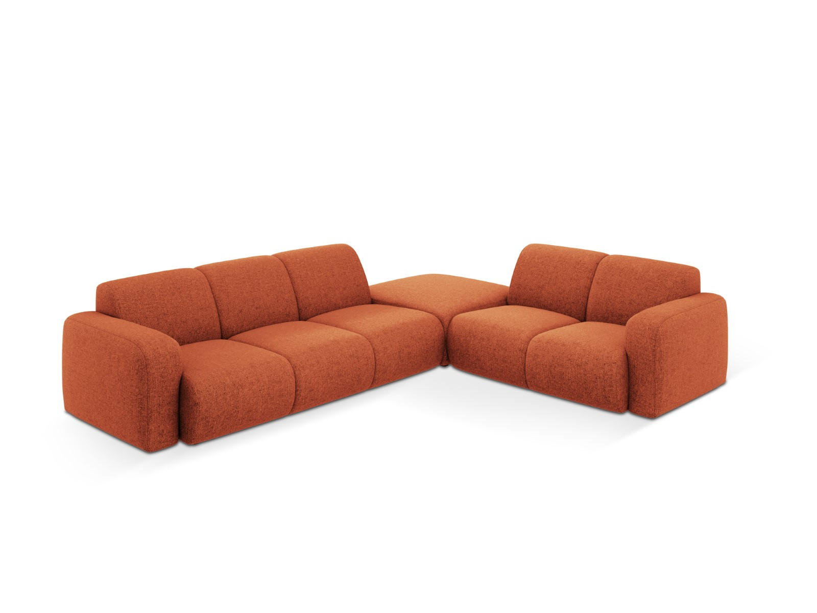 ECKSOFA rechts Molino aus Chenille-Stoff terrakotta 6 Sitzplätze - Terra cotta, Textil (250/315cm) - Micadoni