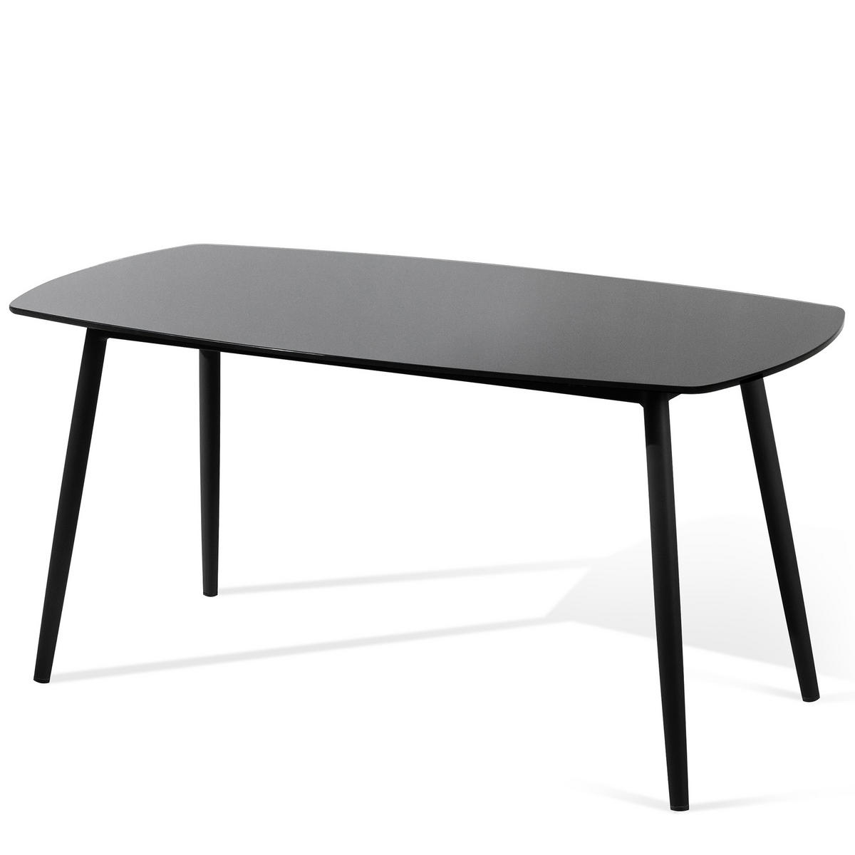 GARTENTISCH SOLIS - Schwarz, Textil/Metall (45/90/43cm) - KONSIMO®