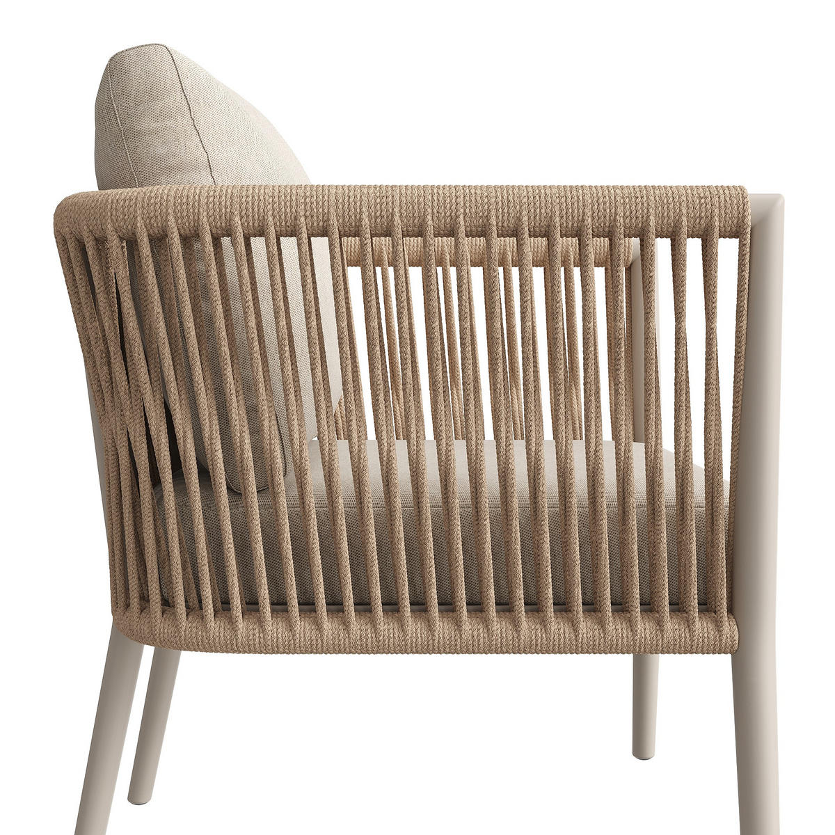 LOUNGESET Modular 5-6 Personen Beige 6-tlg. PE-Rattan - Beige, Metall - FLIEKS