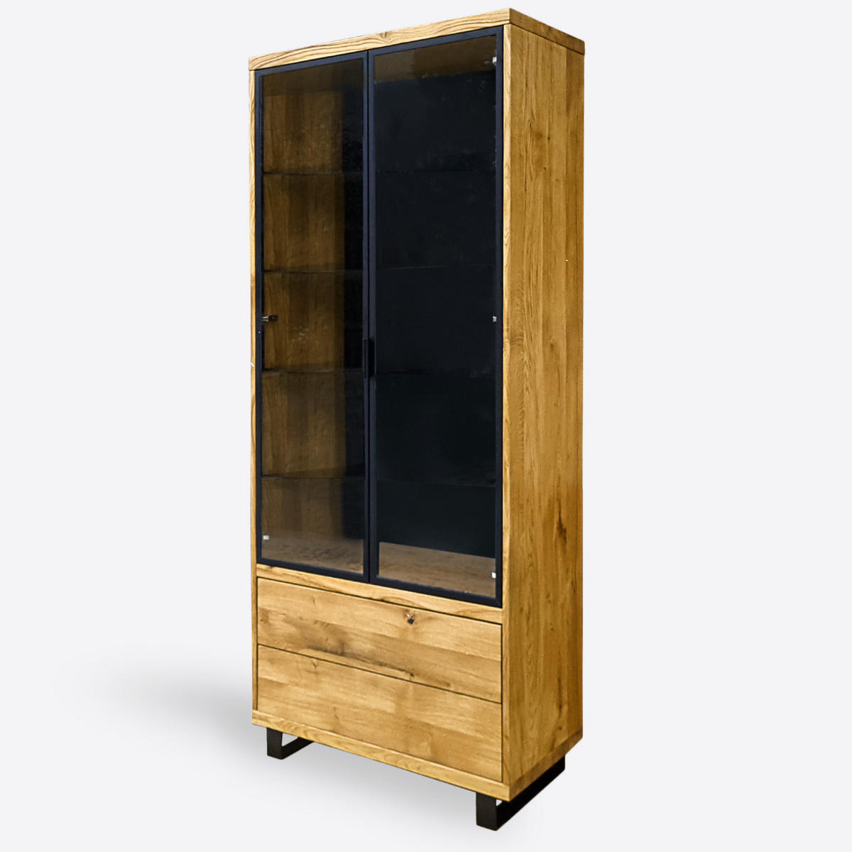VITRINE mit Schubladen ins Wohnzimmer DELIO - Eichefarben, Holz (90/220/45cm) - Rawood Furniture