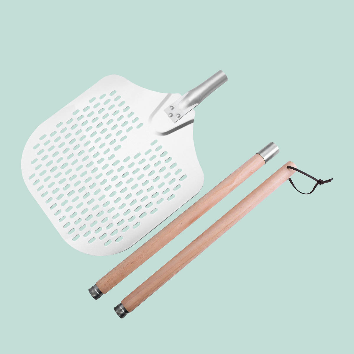 PIZZASCHIEBER - Silberfarben, Holz/Metall (132/3/30.5cm) - Relaxdays