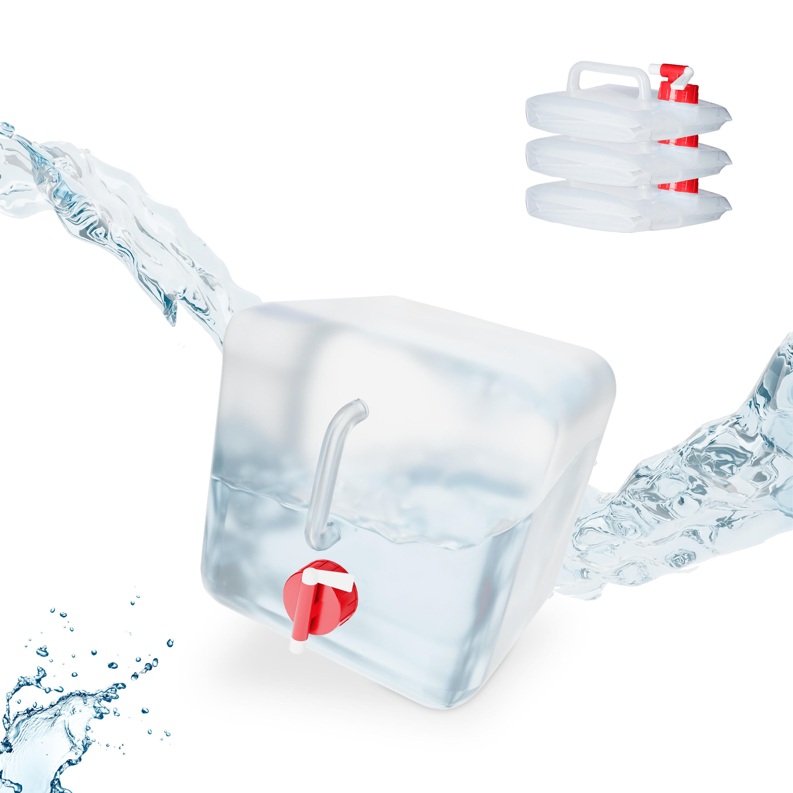 CANISTRA Transparent Rosu set-4-piese cu robinet 5 l