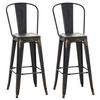 BARHOCKER Adnan, 2er Set, Schwarz-Gold - Goldfarben/Schwarz, Metall (44/100/52cm) - TPFLiving