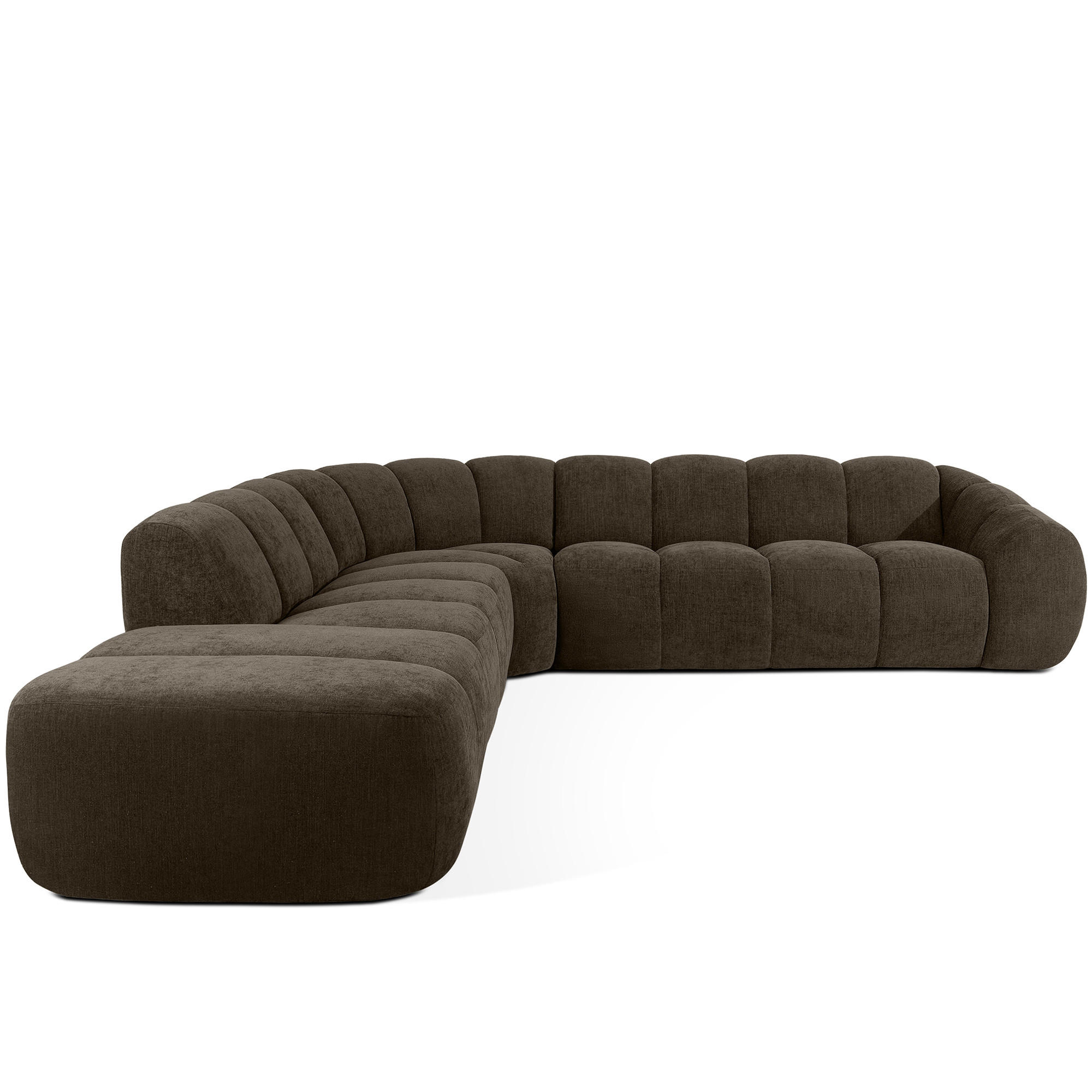 ECKSOFA LINKS FLAVA, Braun - Braun, Holz/Holzwerkstoff (310/314cm) - KONSIMO®