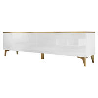 TV-LOWBOARD Alrik 2D - Goldfarben/Weiß, Holzwerkstoff/Kunststoff (180/50/40cm) - MIRJAN24