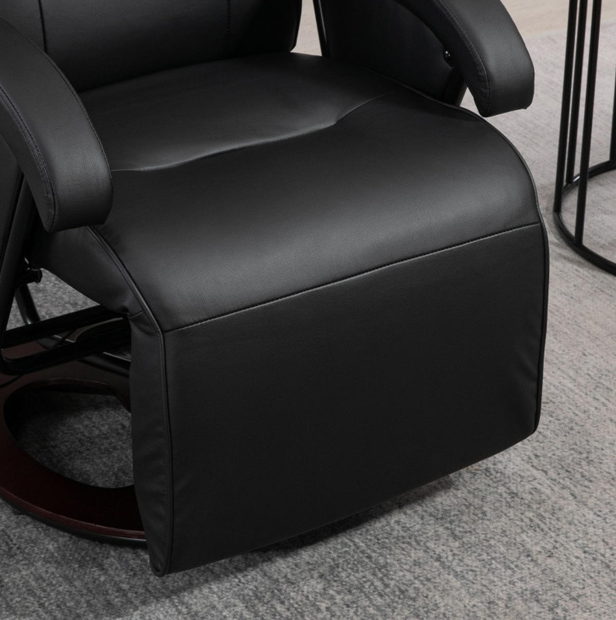 RELAXSESSEL in Schwarz 66x86x107 cm mit Fußstütze, 360° drehbar und bis 135° neigbar - Schwarz, Kunststoff (86/107/66cm) - IVMEU