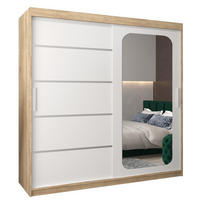 SCHWEBETÜRENSCHRANK 200/200/62 2-türig - Silberfarben/Weiß, Holz/Kunststoff (200/200/62cm) - Abiks Möbel