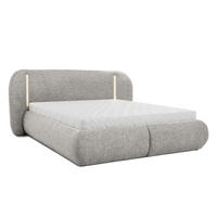 POLSTERBETT Corfu, LED-Beleuchtung, Bettkasten und Taschenfedernmatratze 26 cm, 180x200, Hellgrau - Hellgrau, Textil (180/200cm) - Beautysofa