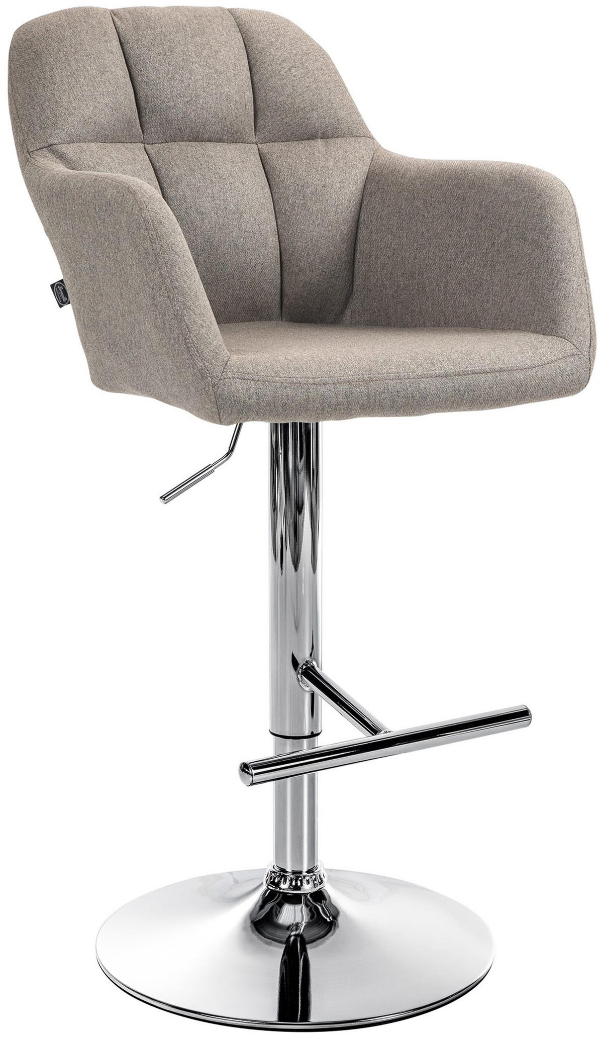BARHOCKER Nardo Stoff chrom taupe - Taupe/Chromfarben, Textil/Metall (57/118/59cm) - TPFLiving