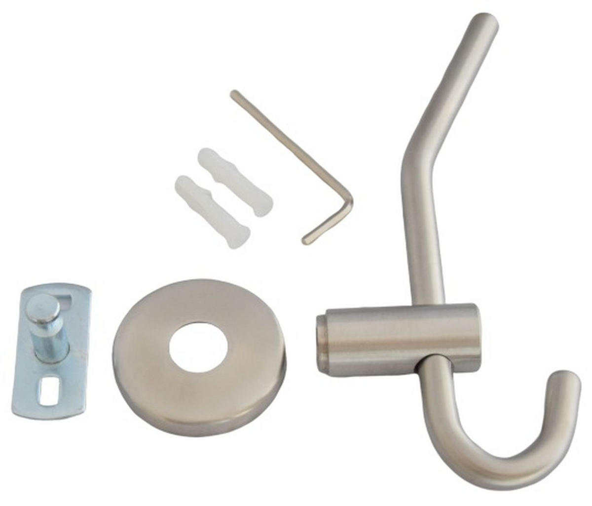 GARDEROBENHAKEN Kleiderhaken Edelstahl massiv Mantelhaken Wandhaken stabil - Edelstahlfarben, Metall (4.9/17.5/17.5cm) - Livingpoint24