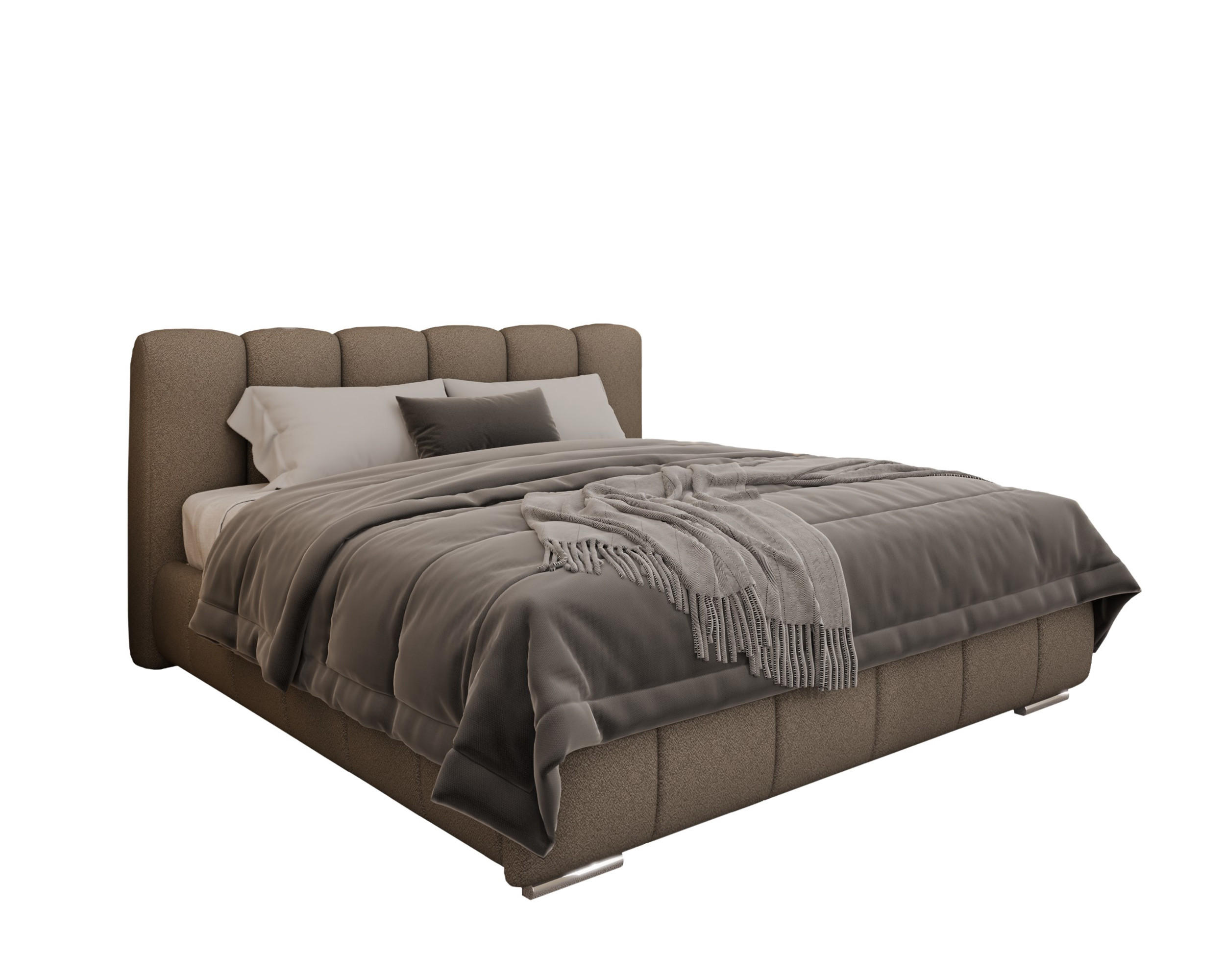 POLSTERBETT Zaira 180x200cm – Elegantes Polsterbett für modernen Wohnstil , ohne matratze, braun - Braun, Holz (180/200cm) - Homesy