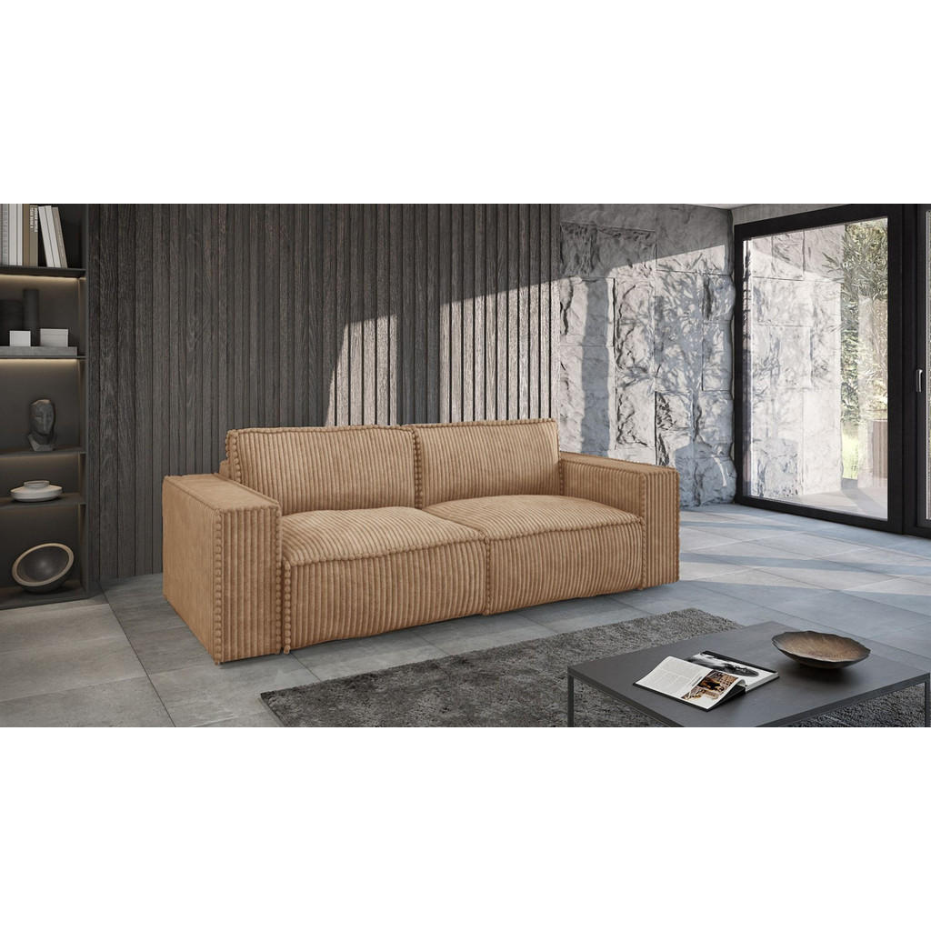 Thumbnail - Fun Möbel Sofaset, Rotbraun, Textil, 240x86x102 cm, Wohnzimmer, Sofas & Couches, Sitzgarnituren