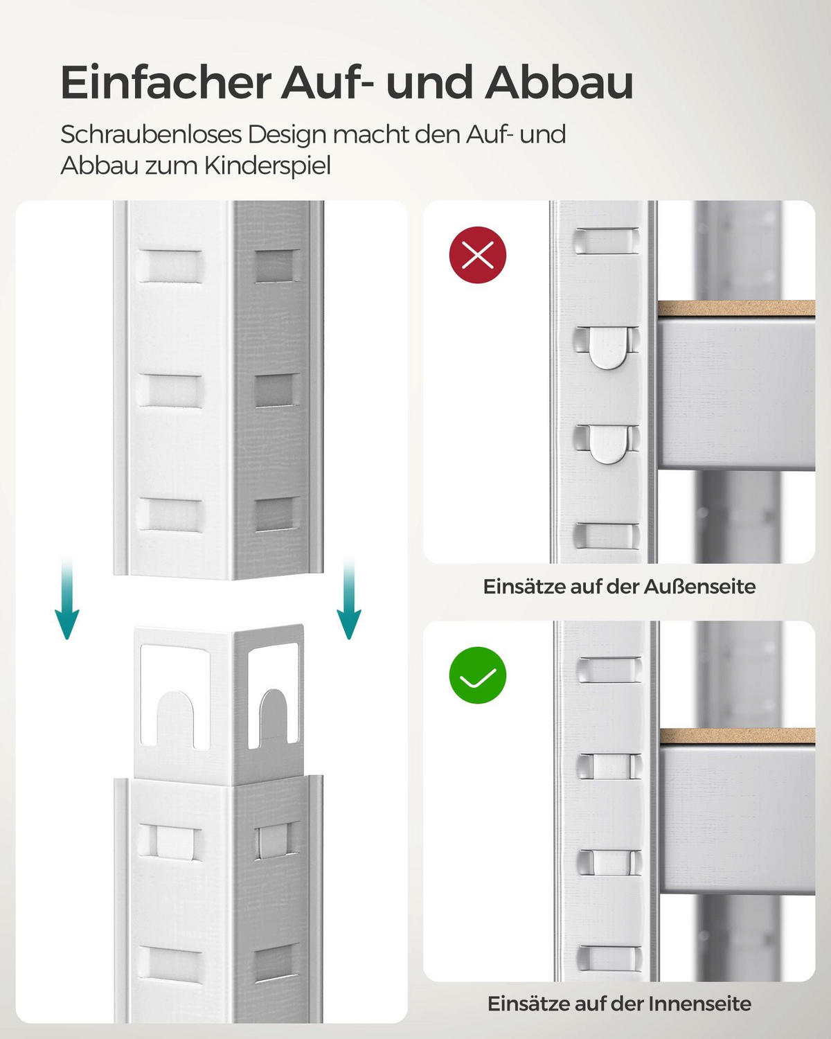 SCHWERLASTREGAL MONROVIA 2ER-SET - Silberfarben, Metall (80/160/40cm) - Hansiro