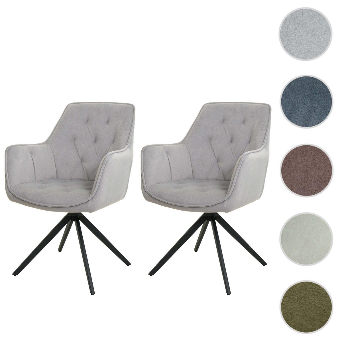 ESSZIMMERSTUHL Grau 2er-Set - Grau, Textil (55/87/60cm) - Jamb