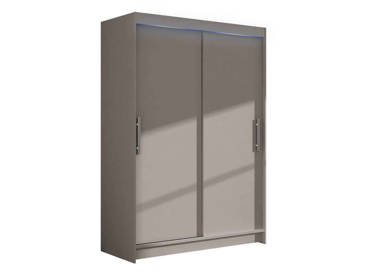 KLEIDERSCHRANK Miami I, mit RGB LED Beleuchtung - Kaschmir/Silberfarben, Holzwerkstoff/Kunststoff (120/200/58cm) - MIRJAN24