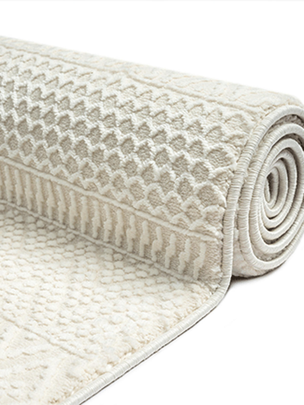 TEPPICH Kurzflor KASOS Waschbar Gestreift Polyester Creme 160 x 230 cm - Beige, Textil (160/230cm) - KADIMA DESIGN