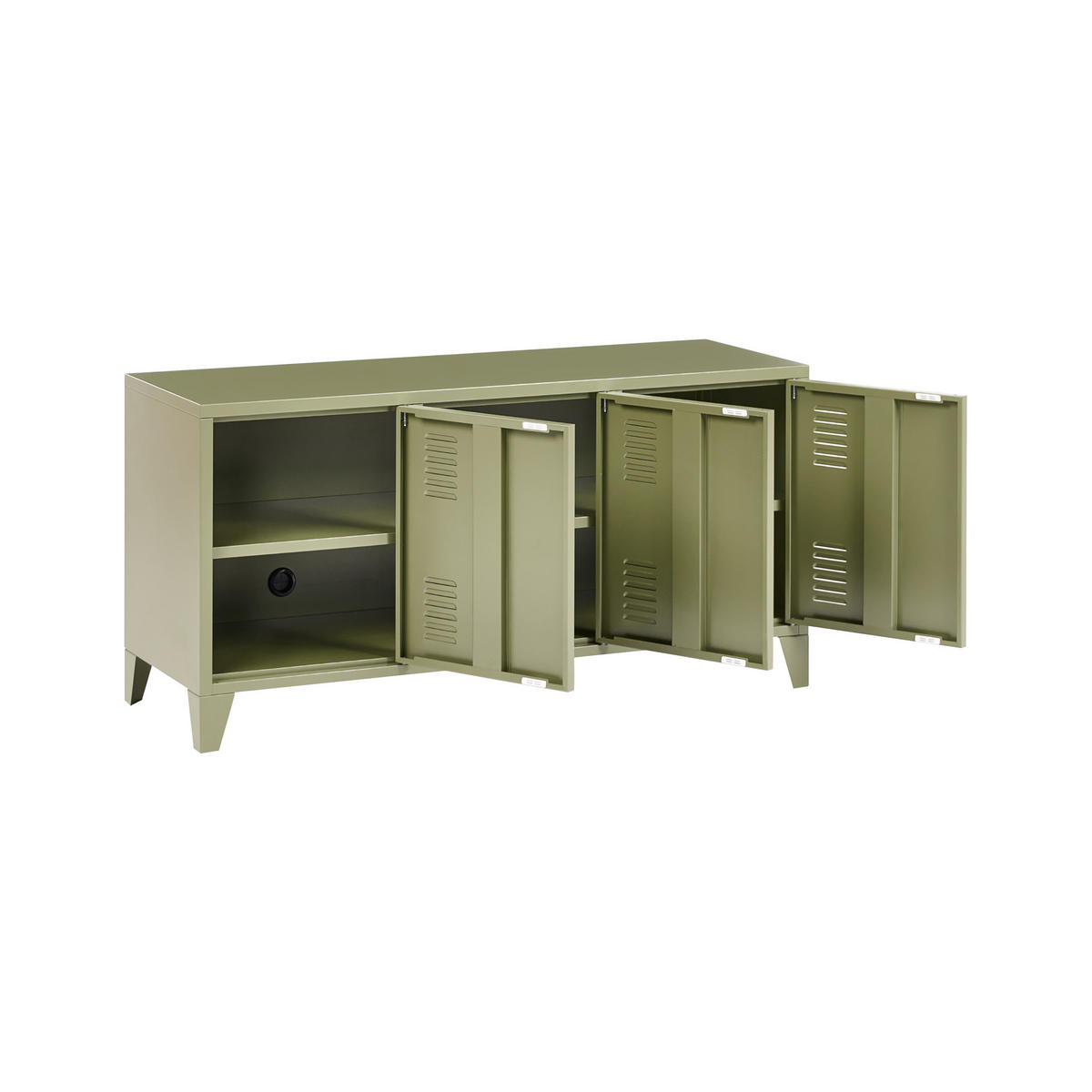 BÜROSCHRANK Metall Grün Cardiff - Grün, Metall (120/60/40cm) - Beliani