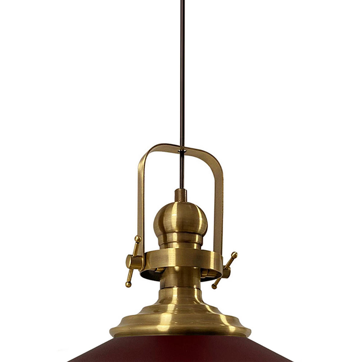 PENDELLEUCHTE Asletl 40/30 cm - Dunkelrot, Metall (40/30cm) - Bamyum
