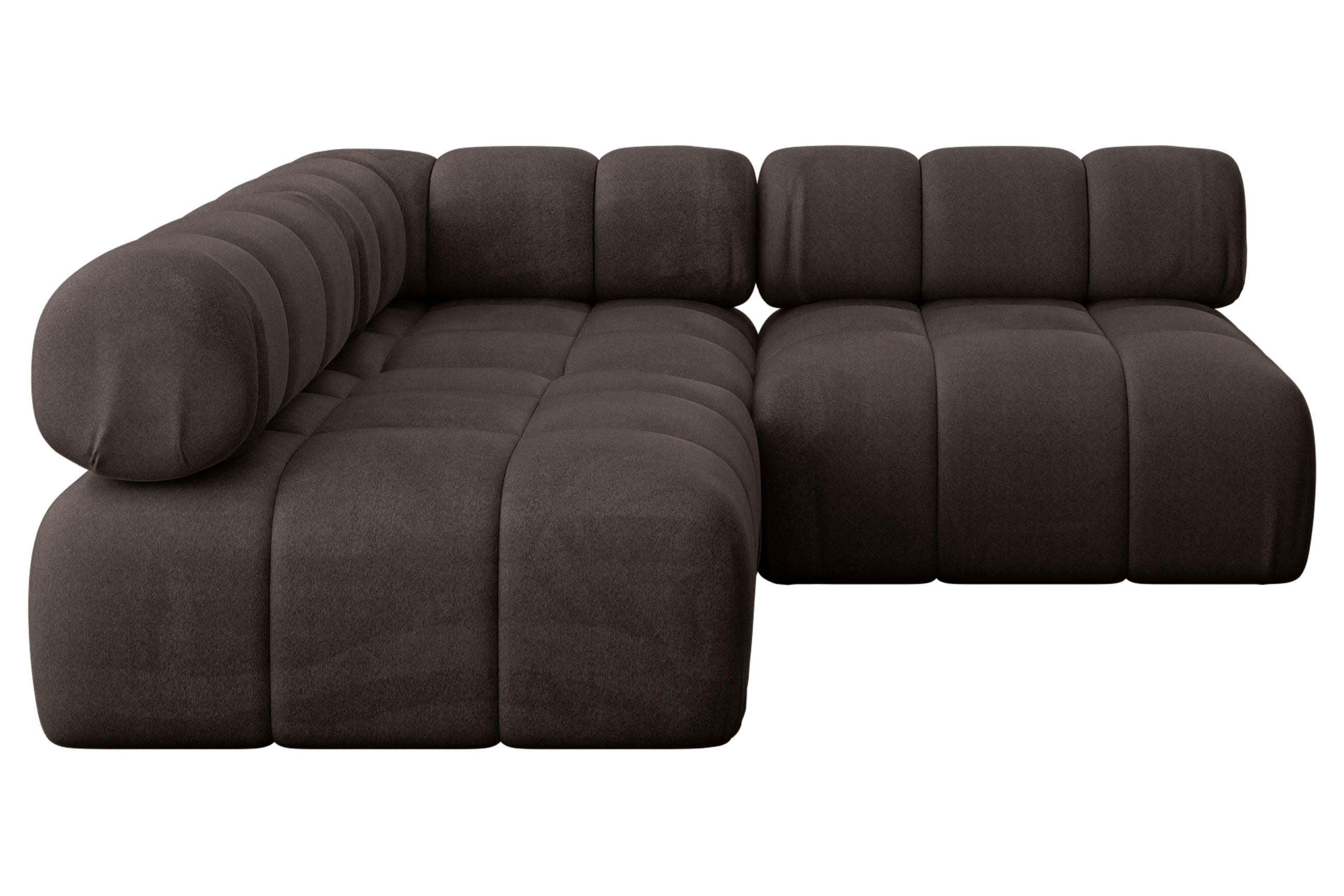 ECKSOFA modulares Sofa Samaro-L1 - 190x190x70 cm Braun Velours - Braun, Holzwerkstoff/Textil (190/190cm) - ALTDECOR