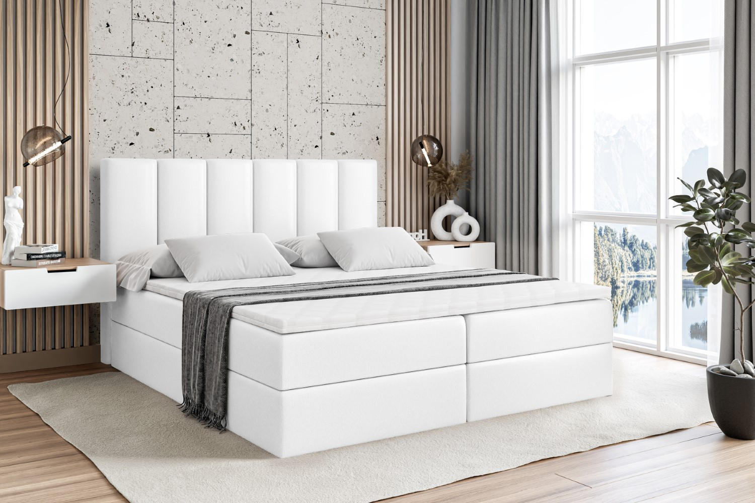 BOXBETT mit Matratze H3 und Lattenrost - BOXI1 - 140x200 cm Weiß Hochglanz - Weiß Hochglanz, Holzwerkstoff (140/200cm) - ALTDECOR