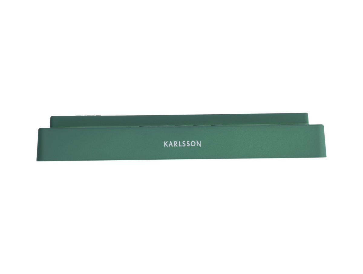 WECKER Bondone Flat LED - Grün - 16/6 cm - Grün, Kunststoff (16/6/16cm) - Karlsson