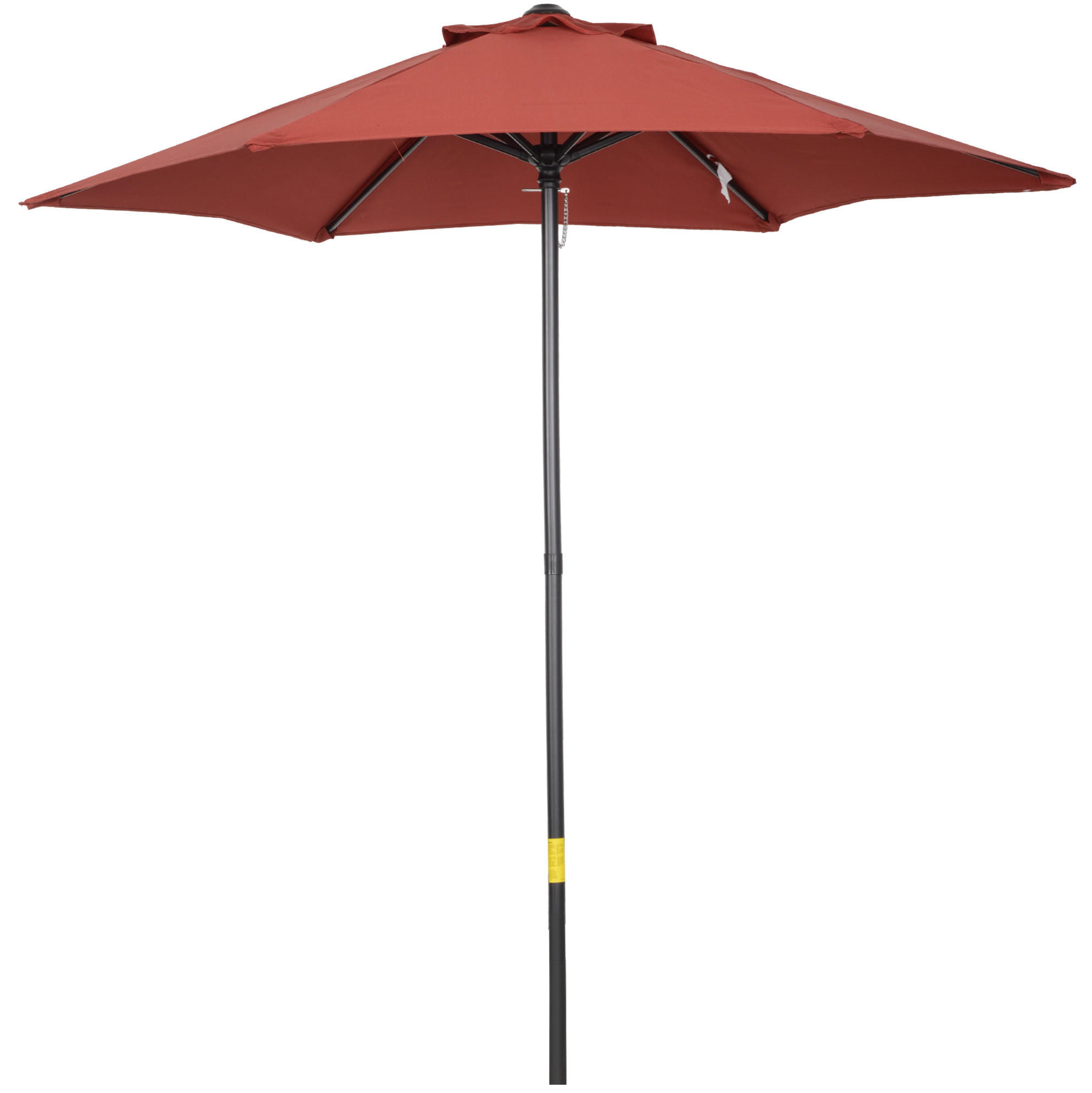 SONNENSCHIRM aus Metall Ø196x204 cm in Rot mit Push-Öffnung - Rot, Metall (196/196cm) - Modfu