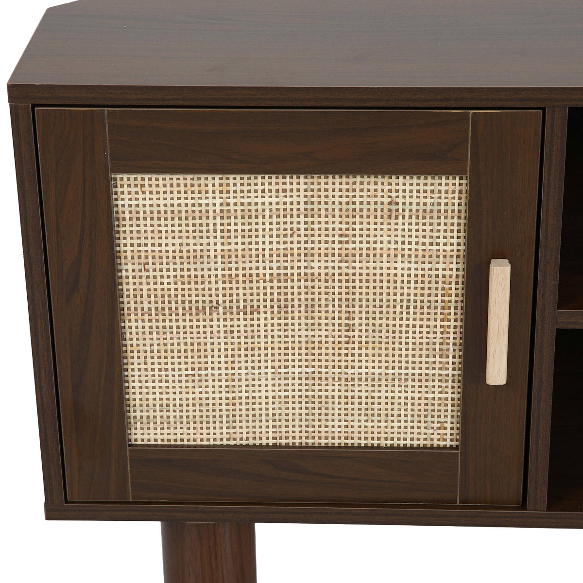 TV-STÄNDER, Dunkles Holz - Braun, Holz (120/55/54cm) - Oviala