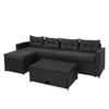 POLY-RATTAN GARNITUR Schwarz, Anthrazit - Anthrazit/Schwarz, Kunststoff - MCW