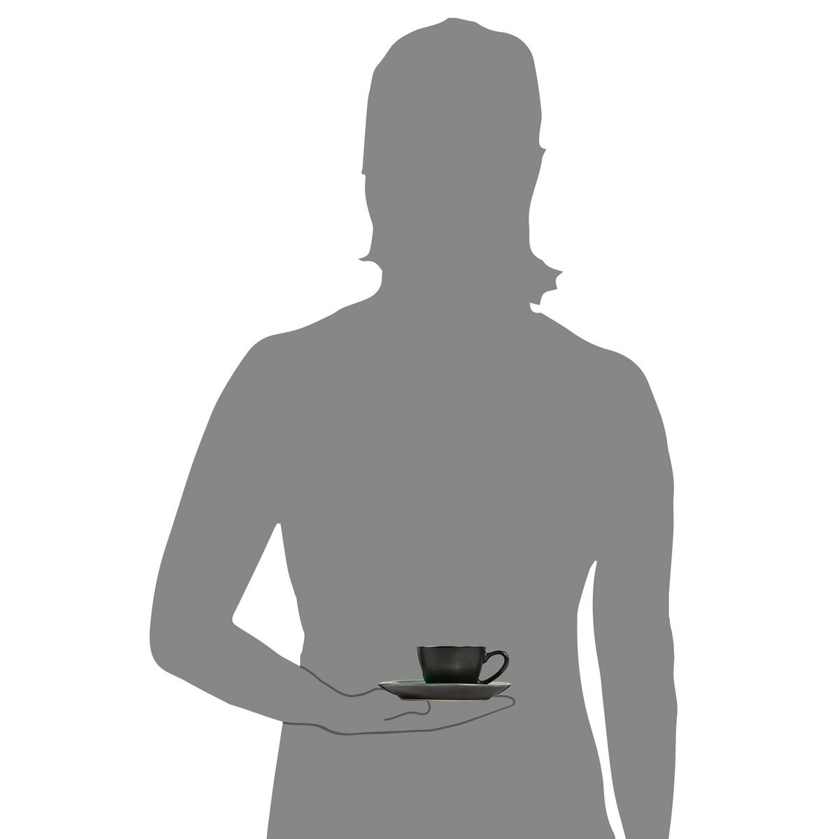 ESPRESSOTASSEN SET PALM BEACH - 8 teilig aus Steingut - Grün, Keramik (0.1L) - Sänger