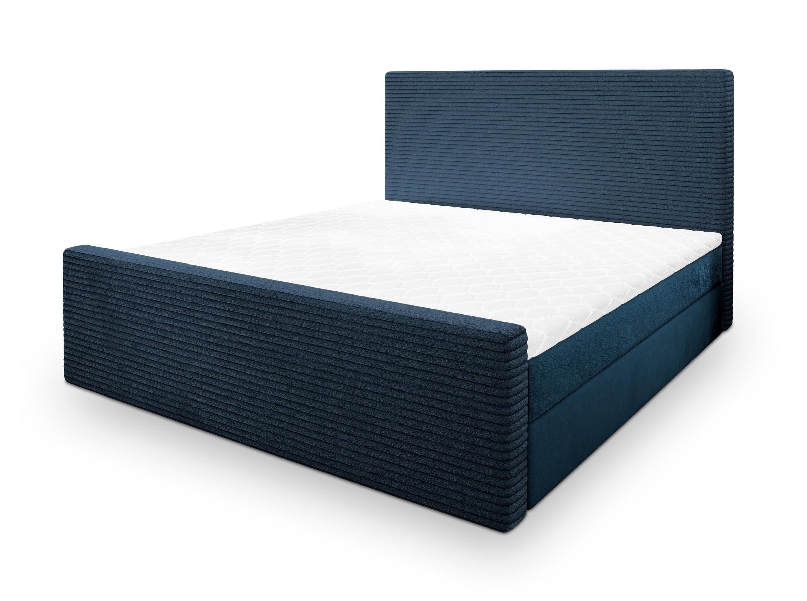 POSTEL BOXSPRING ALORIA 160x200 cm, s matrací a úložným prostorem, modrá - modrá, kompozitní dřevo/textil (160/200cm) - MASSENO