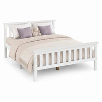 BETT 140/200 cm in Weiß mit Lattenrost Massivholz Minimalistisches Design - Weiß, Holzwerkstoff (140/200cm) - STILVORA