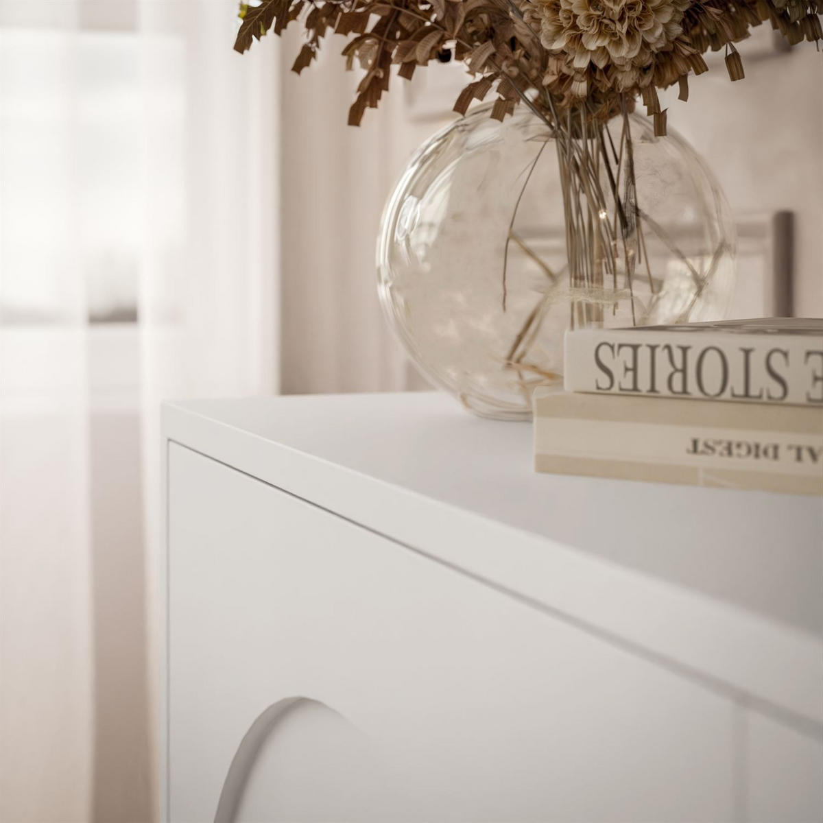 TV-ELEMENT ARIADNA weiß viertürig - Weiß, Holzwerkstoff (204/51/35cm)