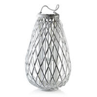 LATERNE Lucie Weiß 44/44/72 cm Naturmaterial - Weiß, Naturmaterialien (44/72/44cm) - Mondex