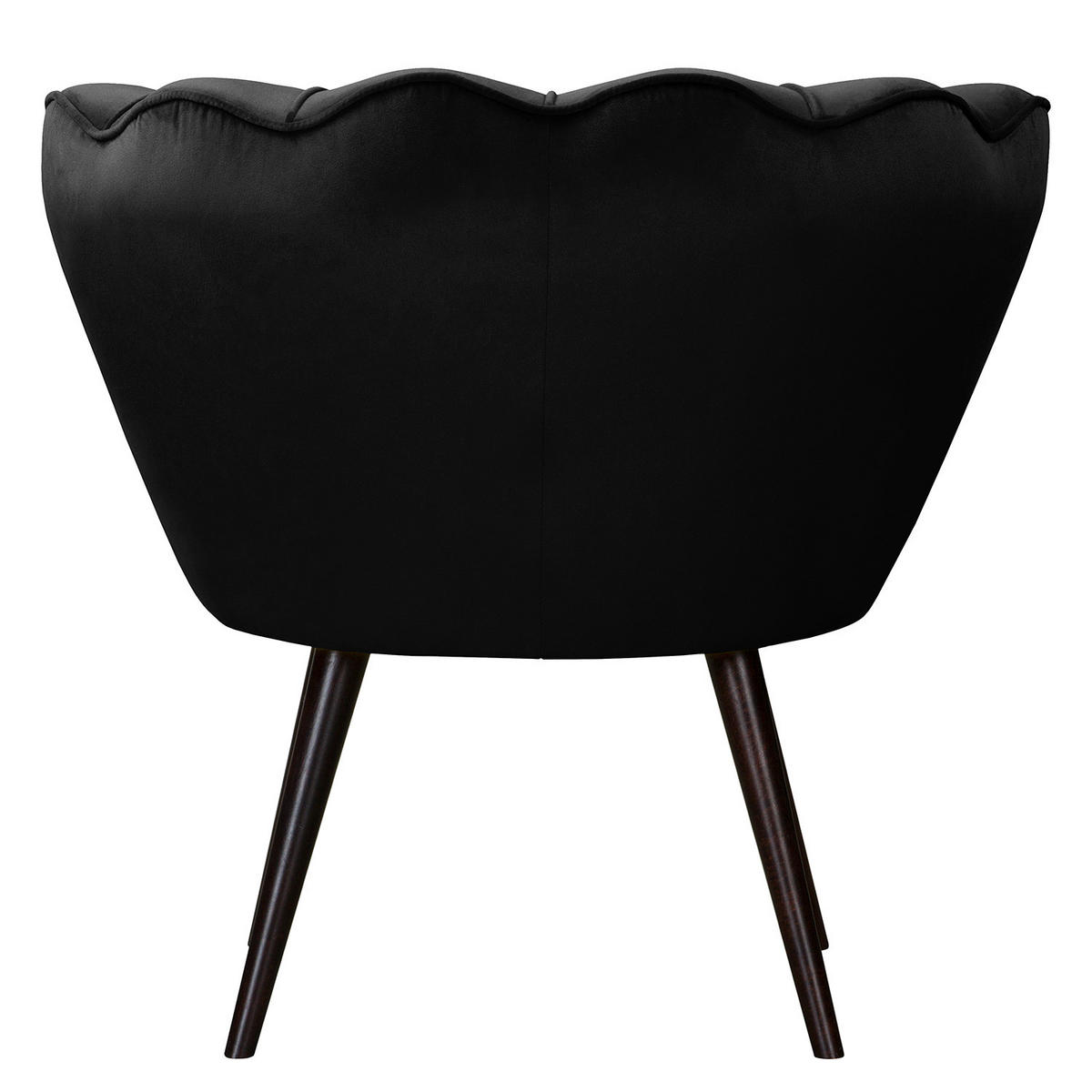 SESSEL - Samt, Füße Dunkel - Dunkelbraun/Schwarz, Birkenholz/Textil (75/74/75cm) - home24