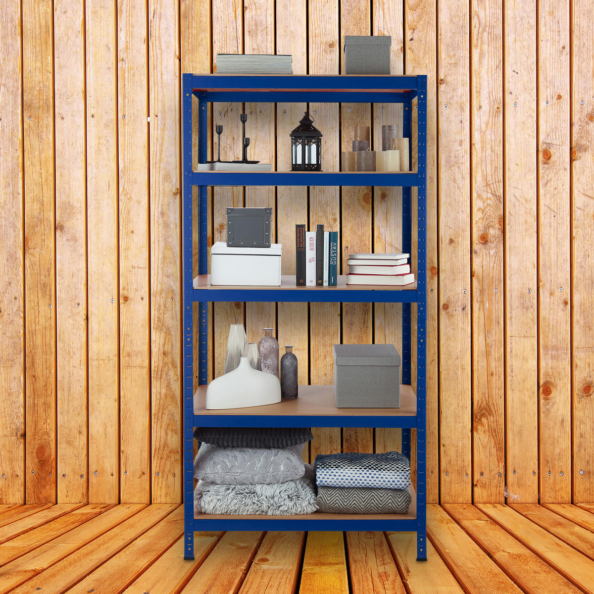 SCHWERLASTREGAL - Multicolor, Holzwerkstoff/Kunststoff (90/180/45cm) - Relaxdays