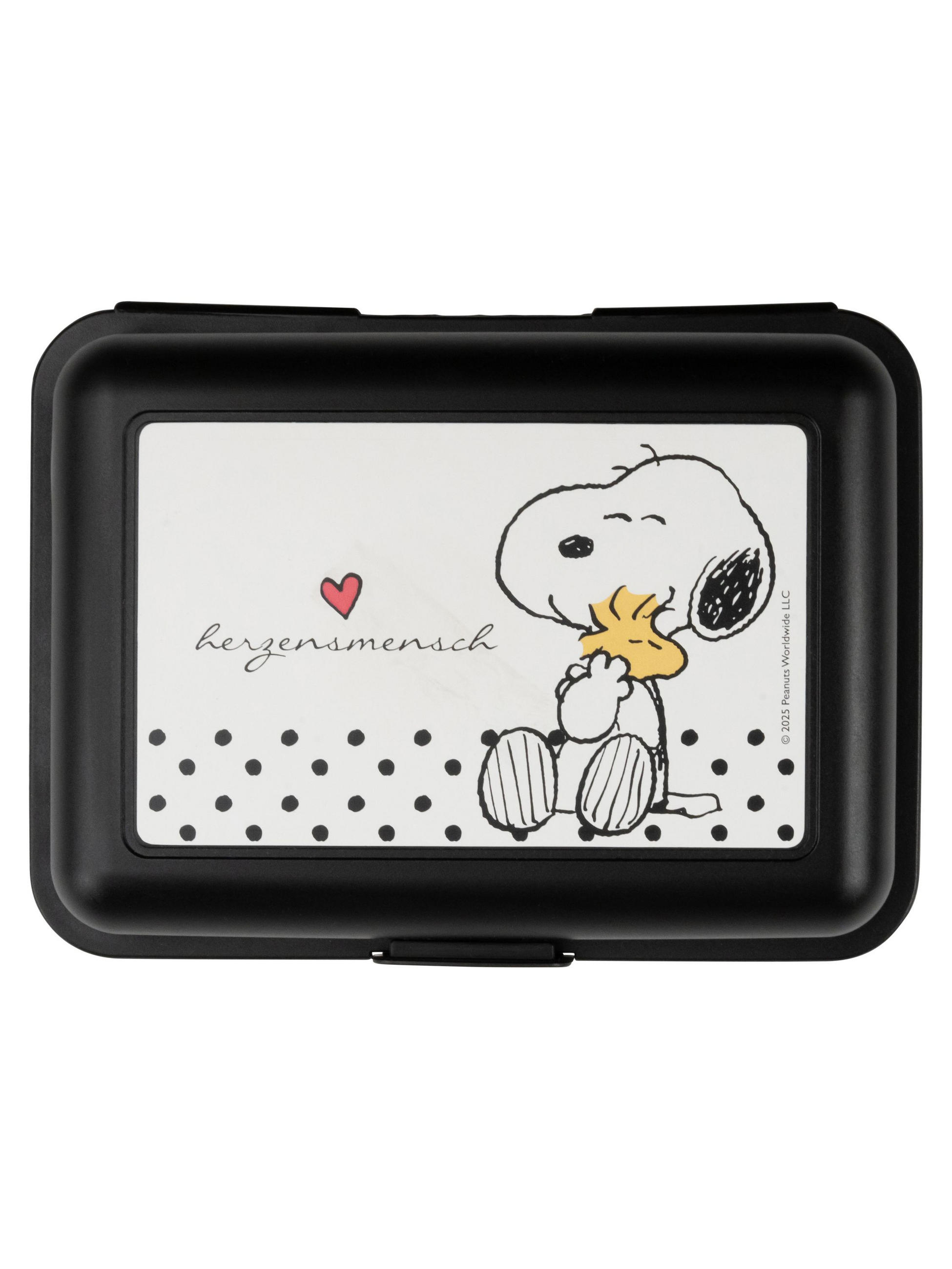 BROTDOSE The Peanuts Snoopy Herzensmensch Schwarz 17,5 x 12,8 x 6,9 cm - Schwarz, Kunststoff (17.5/6.9/12.8cm) - United Labels