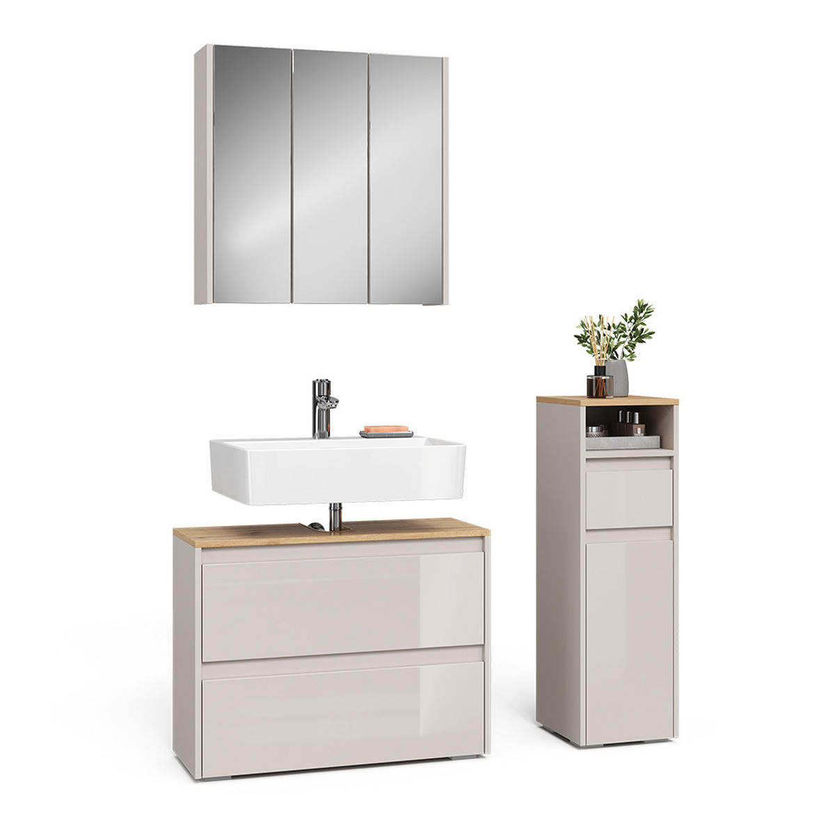 BADMÖBEL-SET Majest Cashmere 3 Teile - Kaschmir, Holzwerkstoff (30.2/96.3/30cm) - Vicco